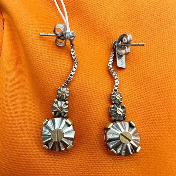 Coach Two-Tone Dangle Earrings - Picture 3 of 4